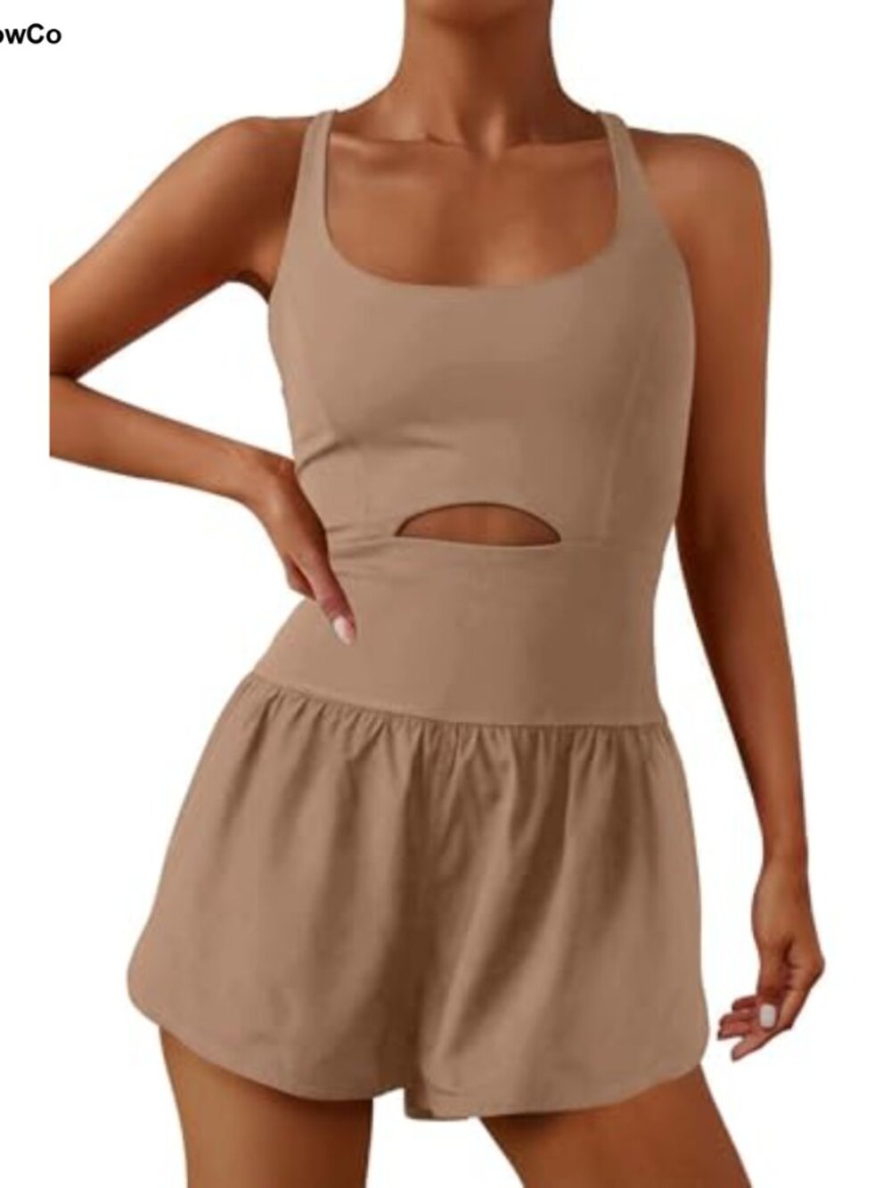 Women's Athletic Romper Jumpsuit Sleeveless Scoop Neck Stretchable One Piece
